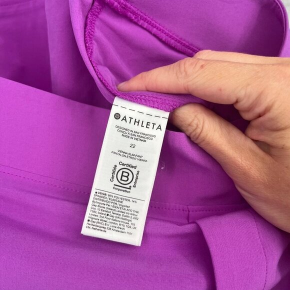 Athleta Brooklyn Heights High Rise Pant Size 22 Jazzy Purple Pull On Travel EUC - Picture 9 of 16
